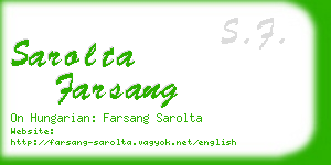 sarolta farsang business card